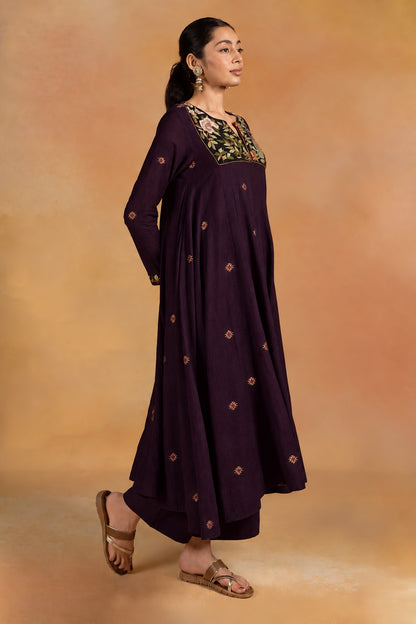 Wineberry - Parsi Hand Embroidered Kurta