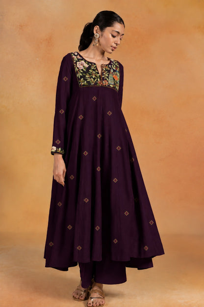 Wineberry - Parsi Hand Embroidered Kurta