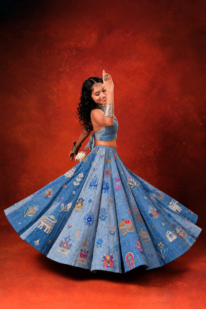 Mehfil - Hand Embroidered Chaniya