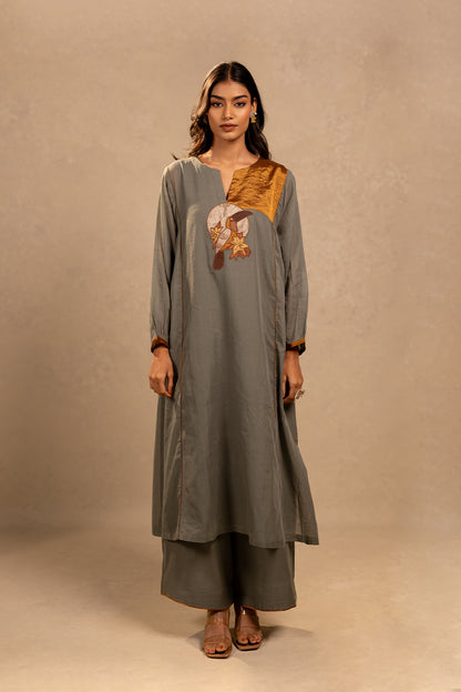 Dusty green handwoven cotton pants