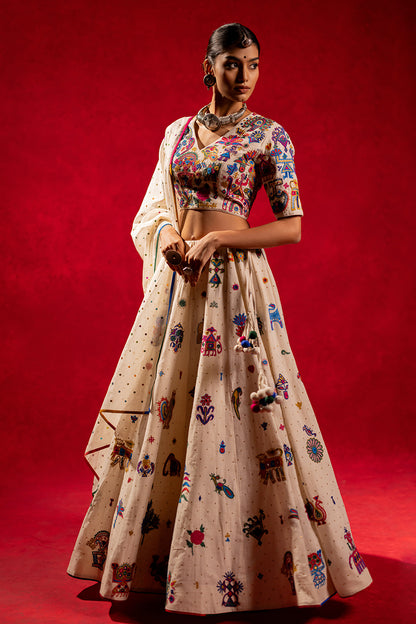 Navrang - Ahir Hand Embroidered Chaniya