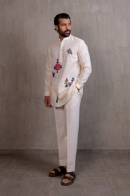 Ahir Hand Embroidered Short Kurta
