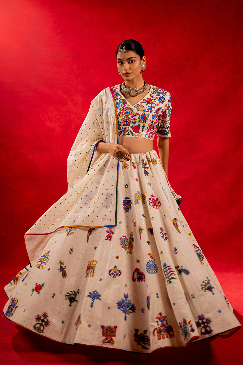 Navrang - Ahir Hand Embroidered Chaniya