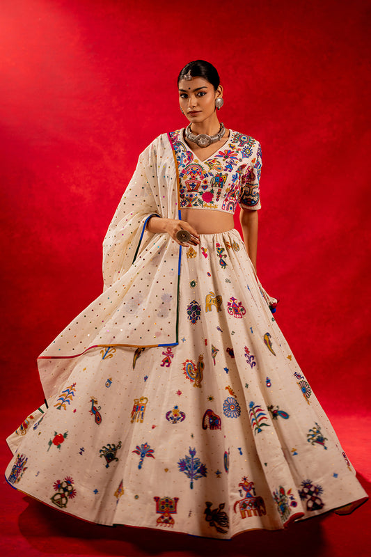 Navrang - Ahir Hand Embroidered Chaniya