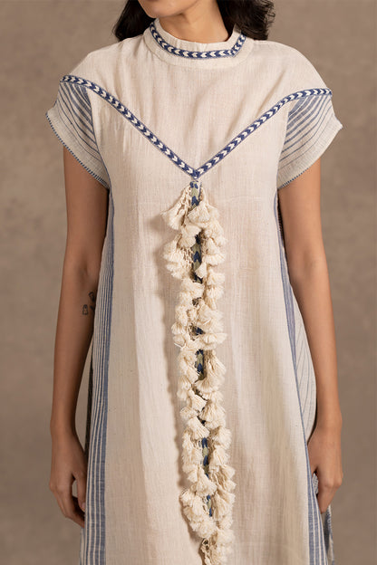 Off White Kala Cotton Cap Sleeve Dress