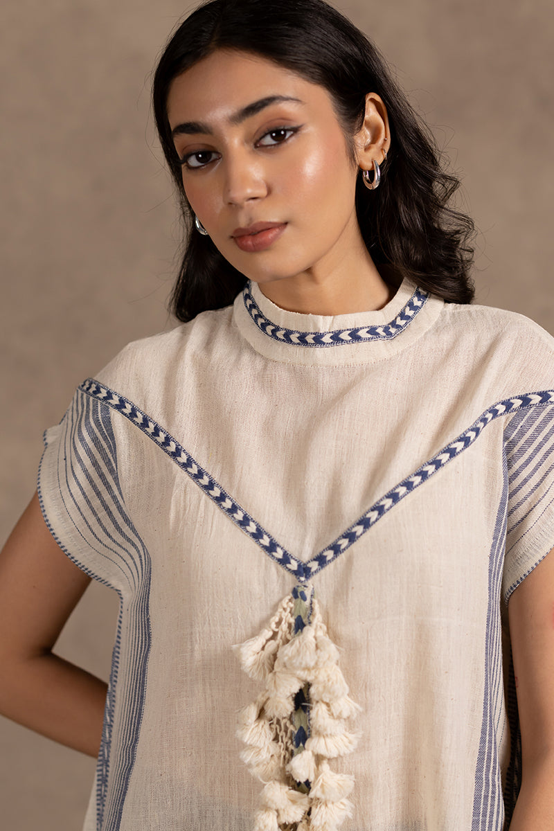 Off White Kala Cotton Cap Sleeve Dress