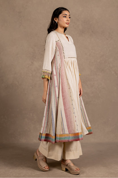 Kala Cotton Mirror Line Yoke Flared Tunic