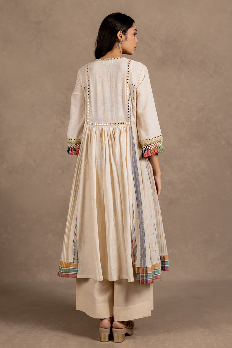 Kala Cotton Mirror Line Yoke Flared Tunic