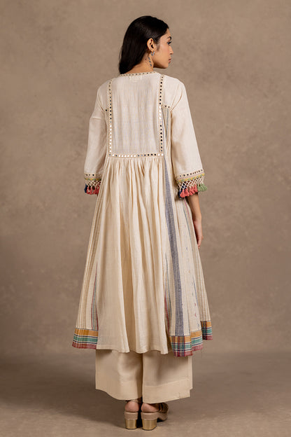 Kala Cotton Mirror Line Yoke Flared Tunic