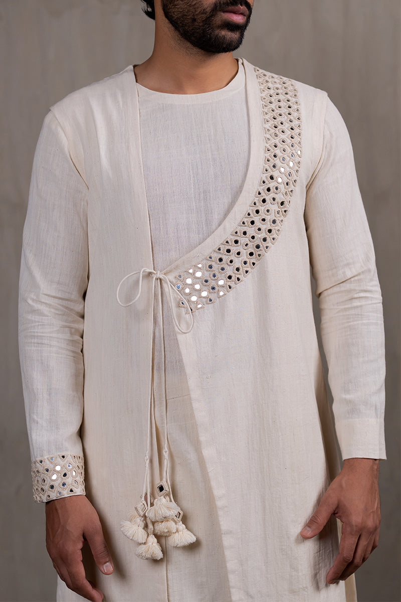 Handwoven Over-lap Kurta Set