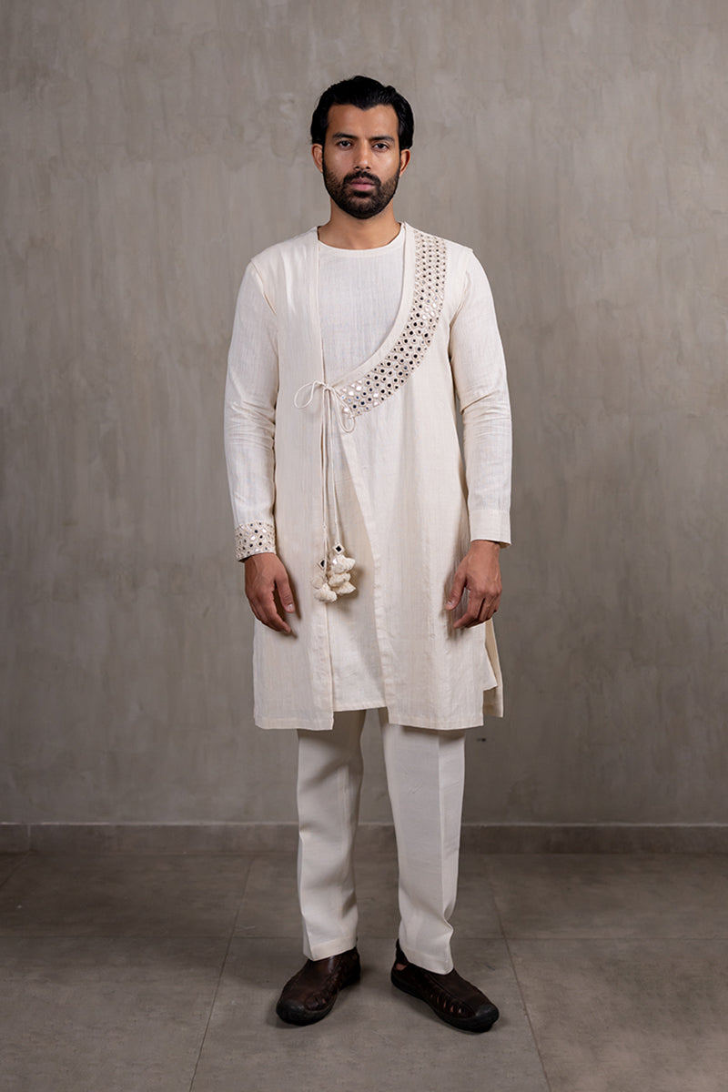 Handwoven Over-lap Kurta Set