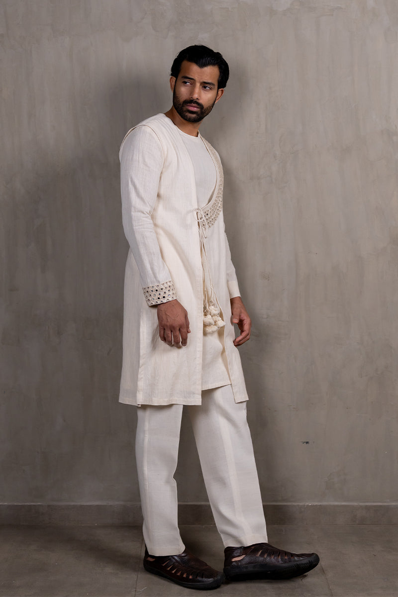 Handwoven Over-lap Kurta Set