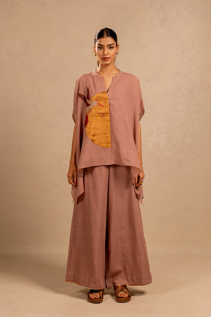 Dusty pink handwoven cotton pant