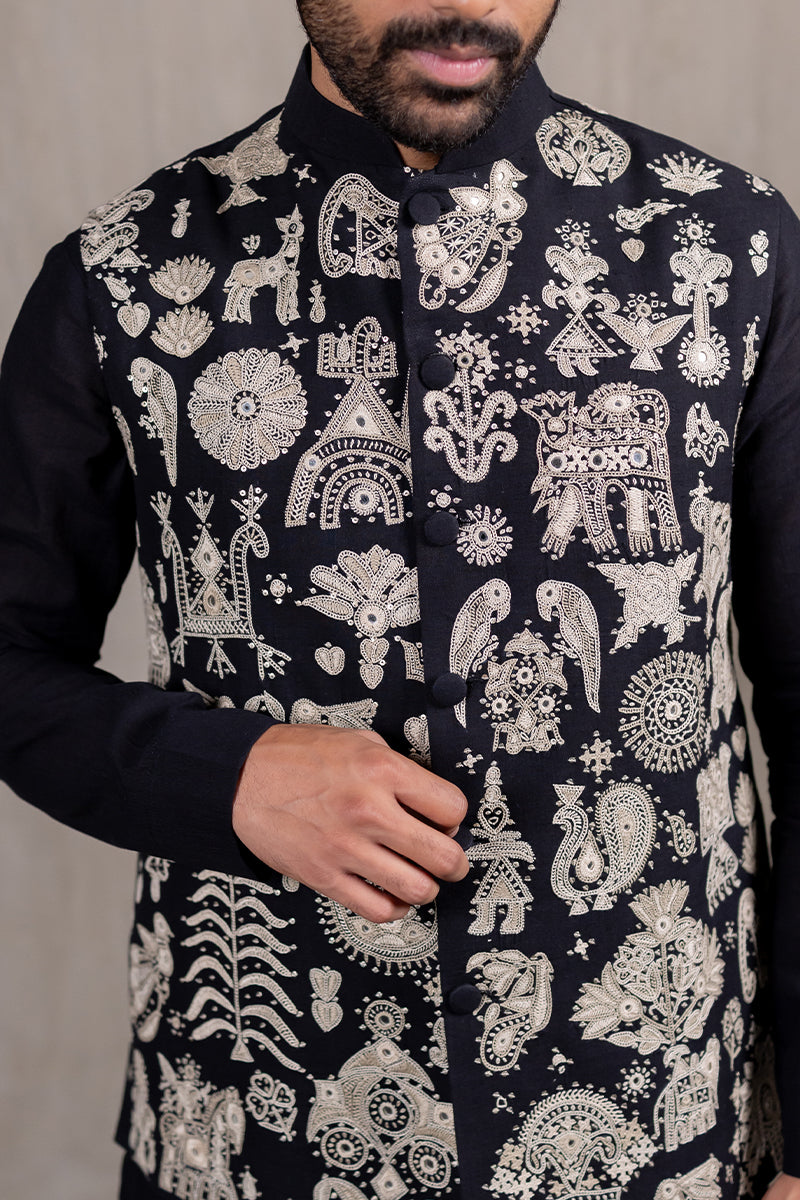 Ahir Hand Embroidered Bandhgala