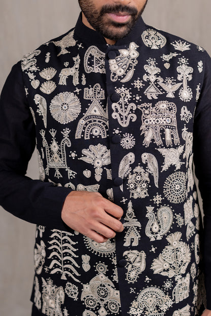 Ahir Hand Embroidered Bandhgala