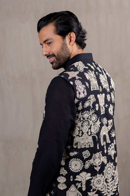 Ahir Hand Embroidered Bandhgala
