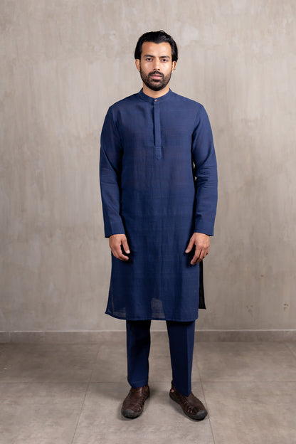 Indigo Handwoven Khadi Kurta