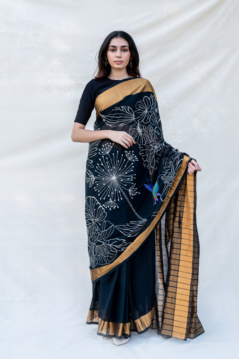 Sky of Gold Saree