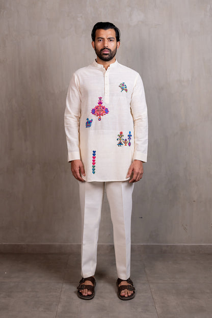 Ahir Hand Embroidered Short Kurta