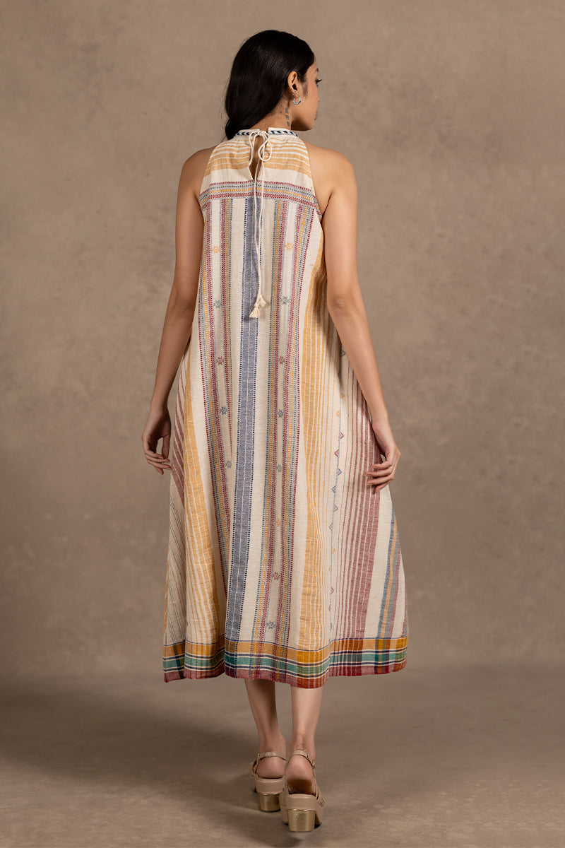 Off White Kala Cotton Tassel Dress