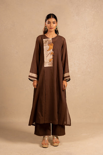 Brown handwoven cotton pants