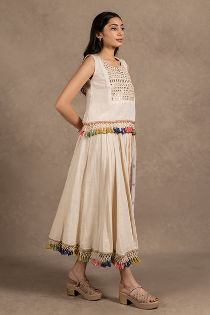 Kala Cotton Contrast Panel Skirt