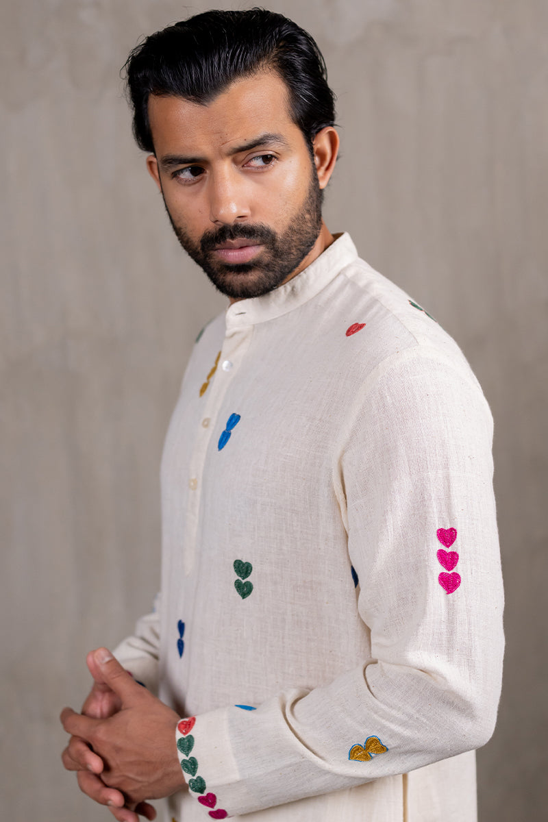 Ahir Heart Hand Embroidered Kurta