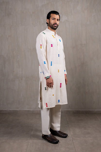 Ahir Heart Hand Embroidered Kurta