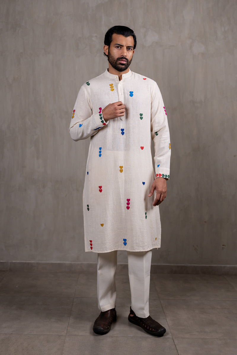 Ahir Heart Hand Embroidered Kurta
