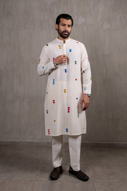 Ahir Heart Hand Embroidered Kurta
