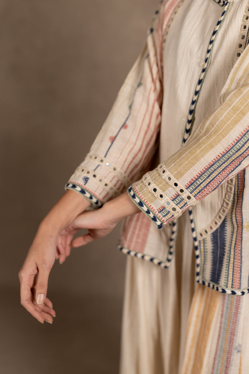 Kala Cotton Mirror Line Yoke Jacket