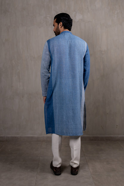 Indigo Hand Embroidered Heartline Kurta