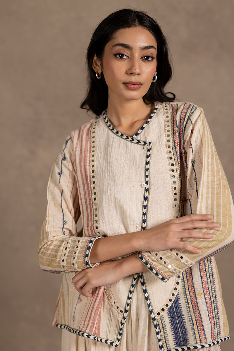 Kala Cotton Mirror Line Yoke Jacket