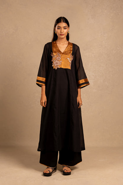 Black handwoven cotton pants