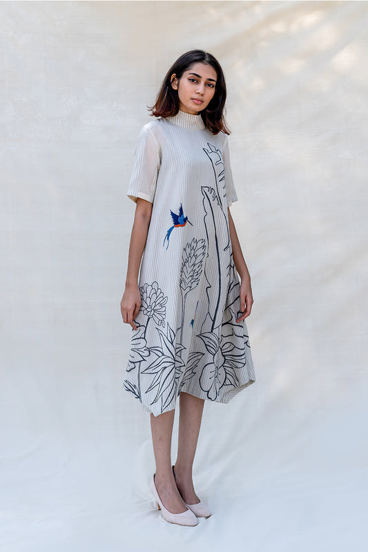 Free to Roam High-Collar Dress