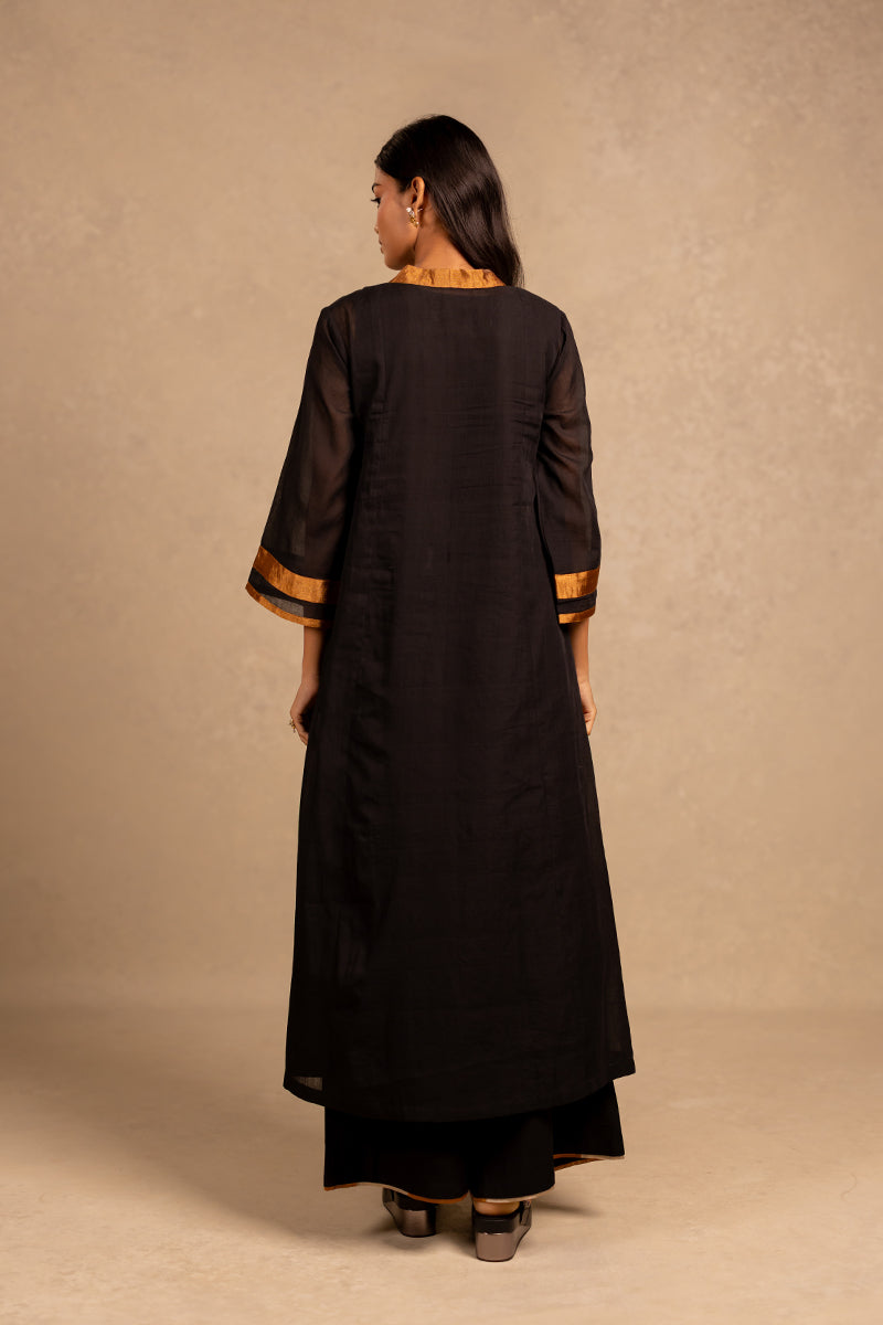 Black handwoven cotton pants