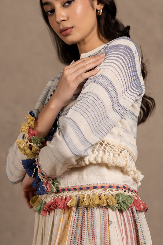 Kala Cotton Two Layer Tassel Top