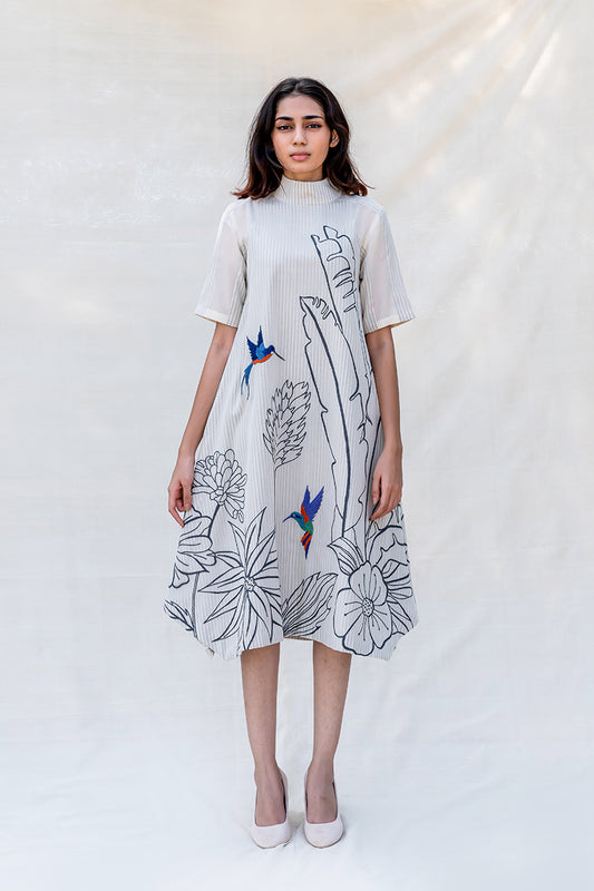 Free to Roam High-Collar Dress