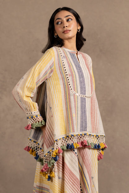 Kala Cotton Asymmetric Tassel Top