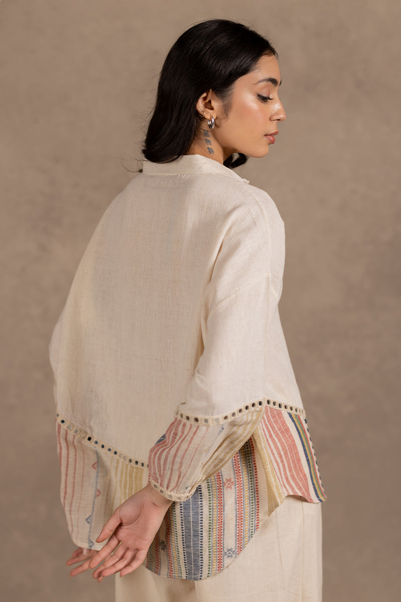 Kala Cotton Mirror Detail Panelled Shirt