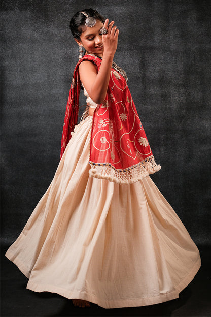 Moti - Off-white Khadi Chaniya