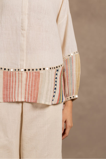 Kala Cotton Mirror Detail Panelled Shirt