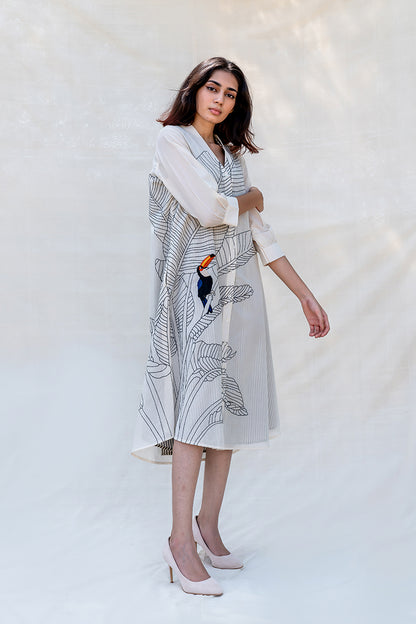 Between Leaves and Wings Shirt Dress