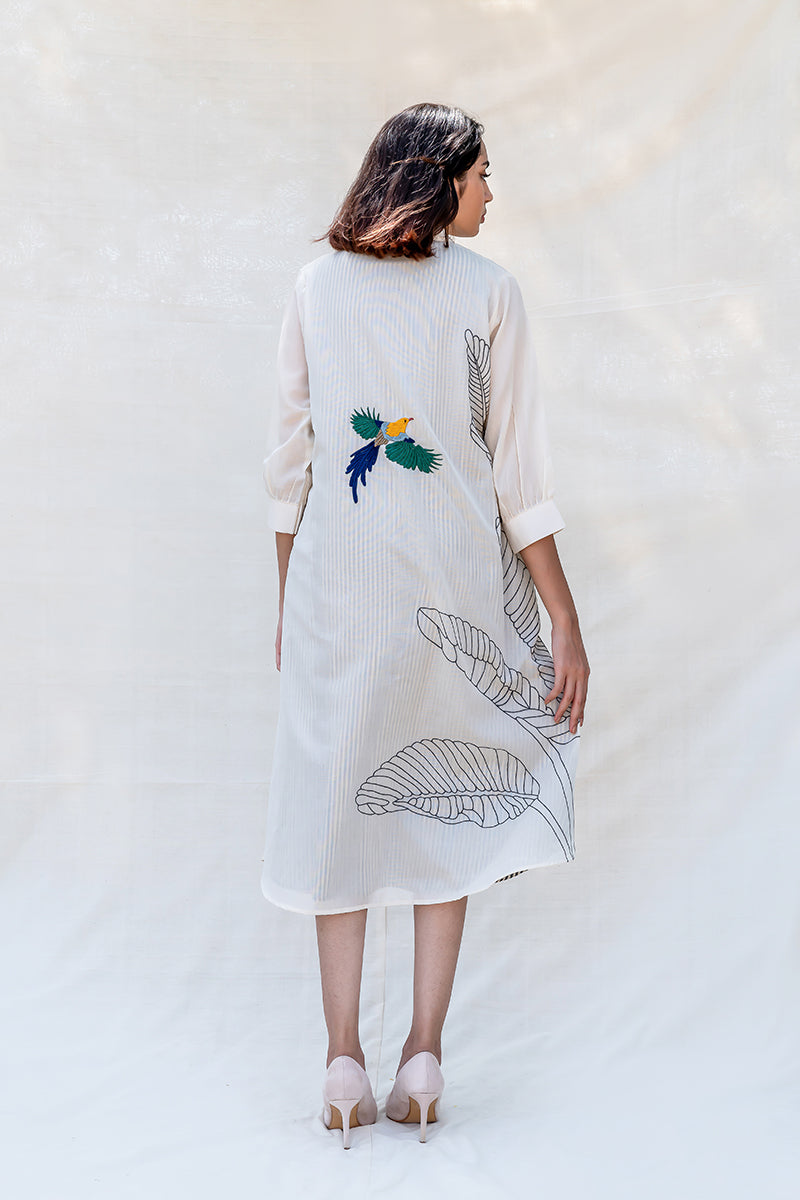 Between Leaves and Wings Shirt Dress