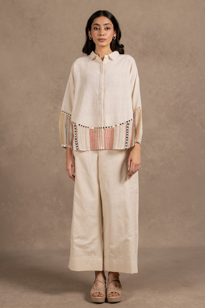Kala Cotton Mirror Detail Panelled Shirt