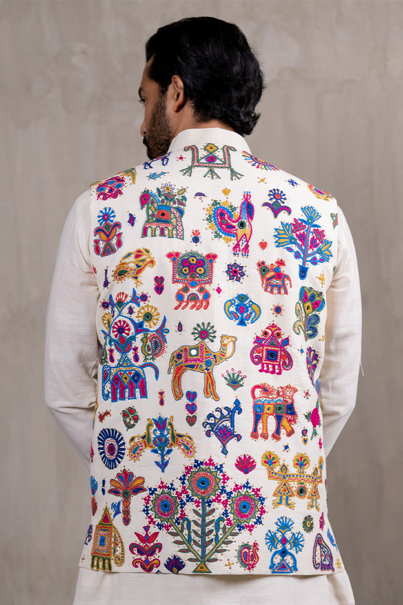 Ahir Men's Hand Embroidered Bandhgala