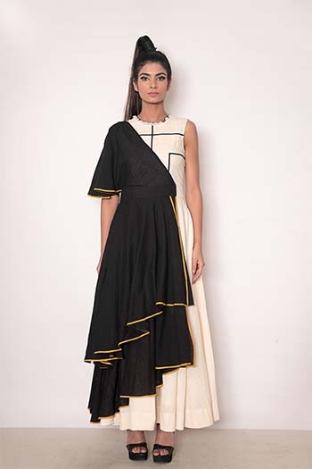 Purvi Doshi Shop purvi doshi white dress with border detailing , exclusive indian designer latest collections available at aza fashions. purvi doshi